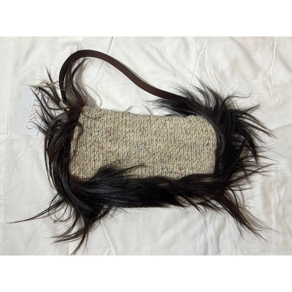 Vintage Fendi Limited Edition Baguette Bag Knit & Fur Trim - Picture 8 of 11